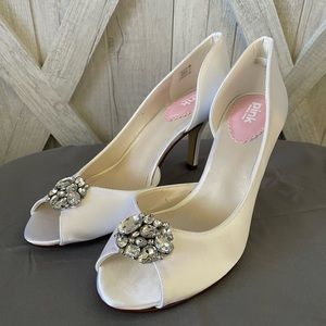 Pink Paradox London Heels Saffron Satin White Wedding Party Bridal Wear Shoes